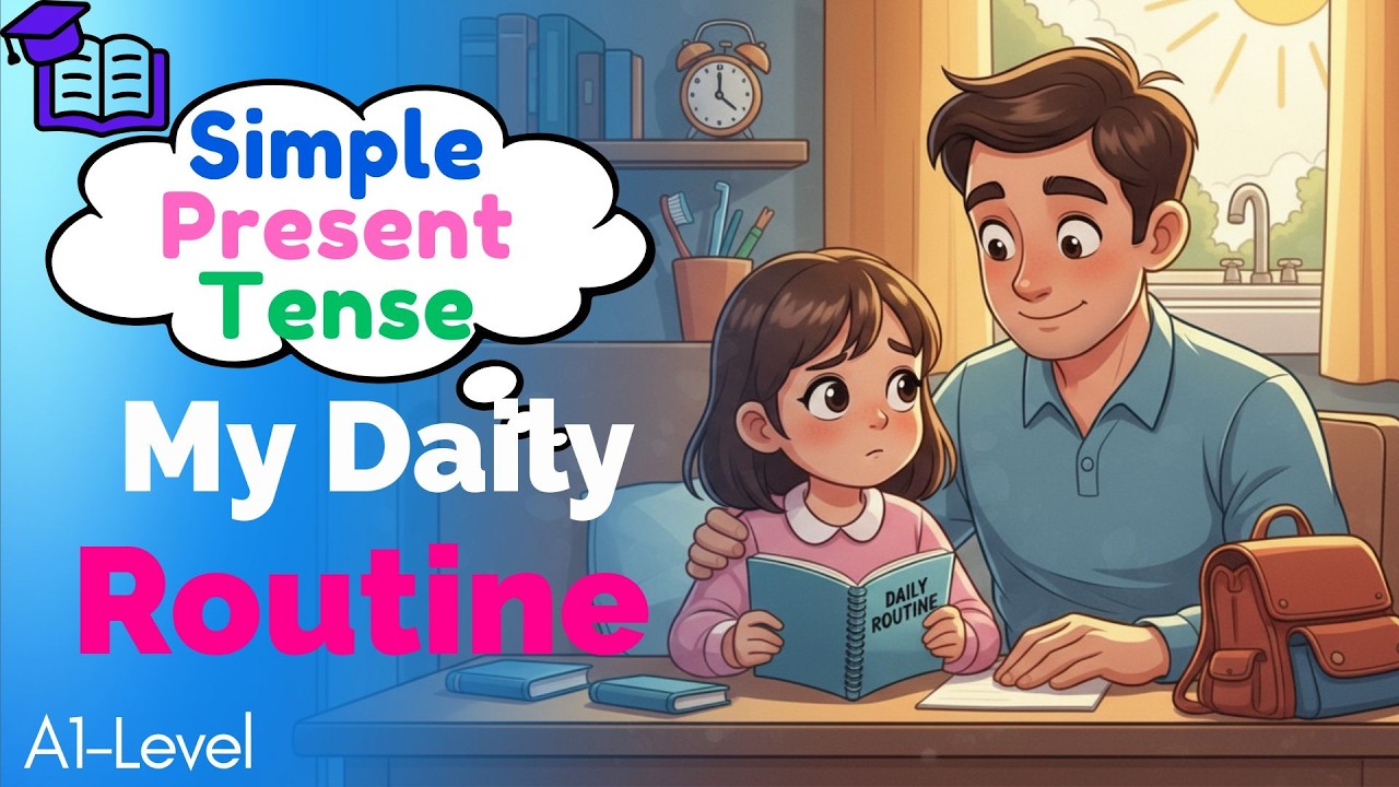 Simple Present Tense Made Easy 🌅 | Daily Routine English Conversation | Slow English for Beginners
