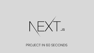 Next.js project in 60 seconds