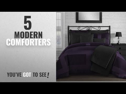 top-10-modern-comforters-[2018]:-king-&-queen-home-modern-frame-microfiber-lacquer-8-piece