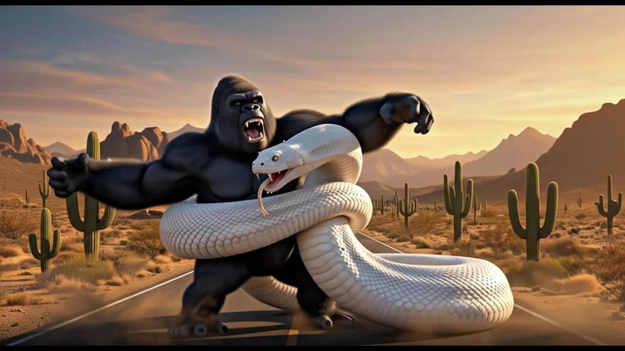 Giant Python Cartoon Giant Python Attacks the City! 🐍 Gorilla vs Monster Snake | Funny 3D ...
