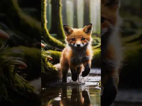 Fox Cub Leaping