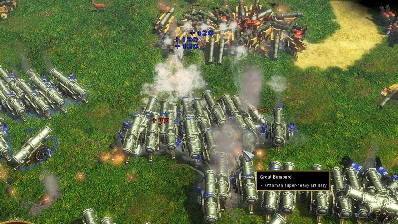 100 great bombard vs lil bombard in age of empires III game YouTube
