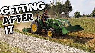 Fixing Erosion Washouts [John Deere 4044M & Polaris Sportsman] by Woodward Acres 1,063 views 9 months ago 11 minutes, 26 seconds