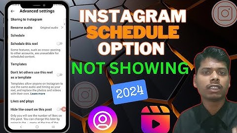 Instagram Schedule Option Not Showing How TO Fix || Instagram Schedule Option 2024