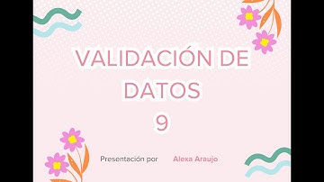 VALIDACIÓN DE DATOS - EXCEL