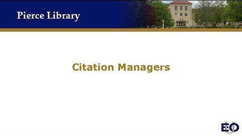 Citation Managers