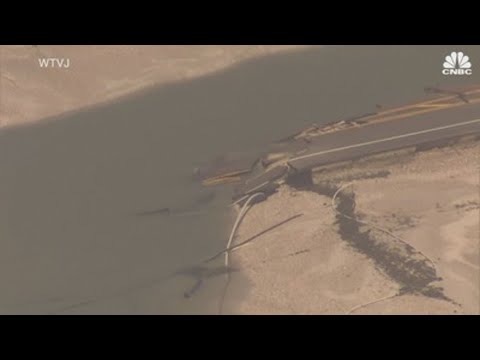 Aerial video shows hurricane ian devastated the sanibel island causeway