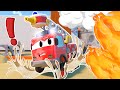 Oh no! EVIL FIRE TRUCK shoots slime everywhere! Help Tom the Tow truck! | Fire Truck Compilation