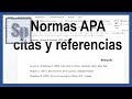 Word - Citas y referencias bibliográficas según normas APA 6ta sexta edición. Tutorial en español HD