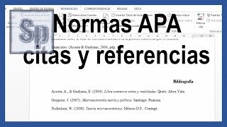 Word  Citas y referencias bibliográficas según normas APA 6ta sexta edición. Tutorial en español HD