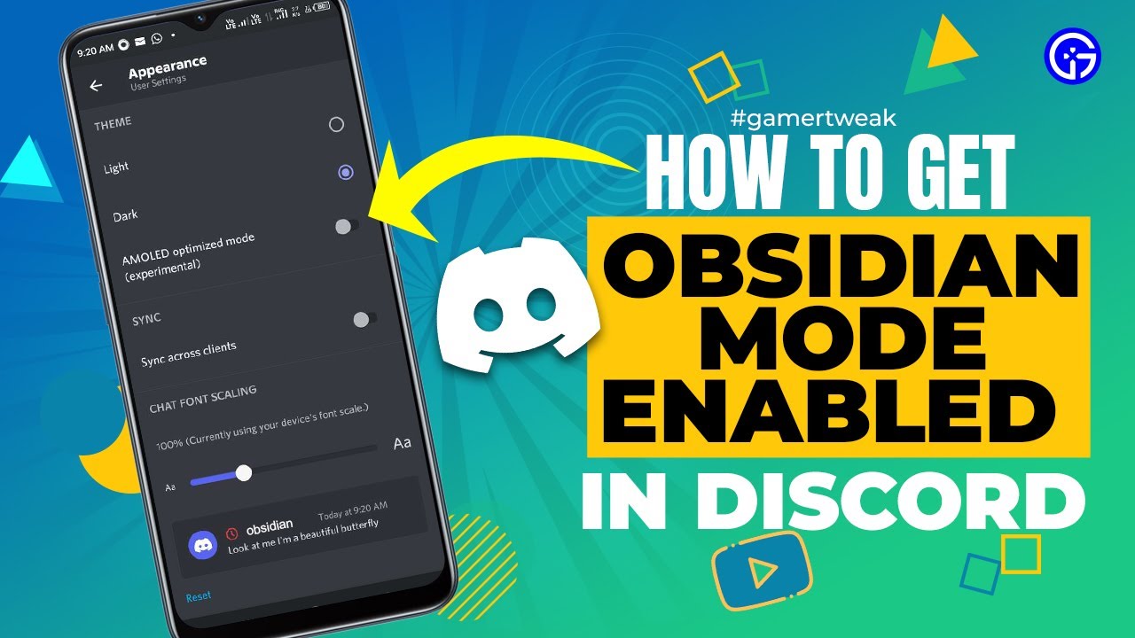 How To Get Obsidian Mode Enabled In Discord