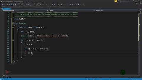 C# Program to Print All the Prime Numbers between 1 to 100 | Programming Exercise