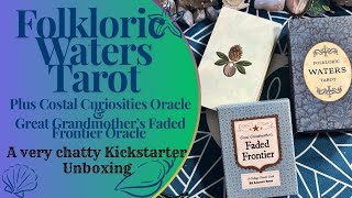 Folkloric Waters Tarot plus Costal Curiosities Oracle & Great Grandmother’s Faded Frontier Oracle