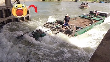 Ghe sắt vượt cống nước tràn ngập đầu nguy hiểm vô cùng