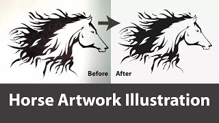 How to create horse artwork illustration in Adobe Illustrator| Vector Design US, Inc.