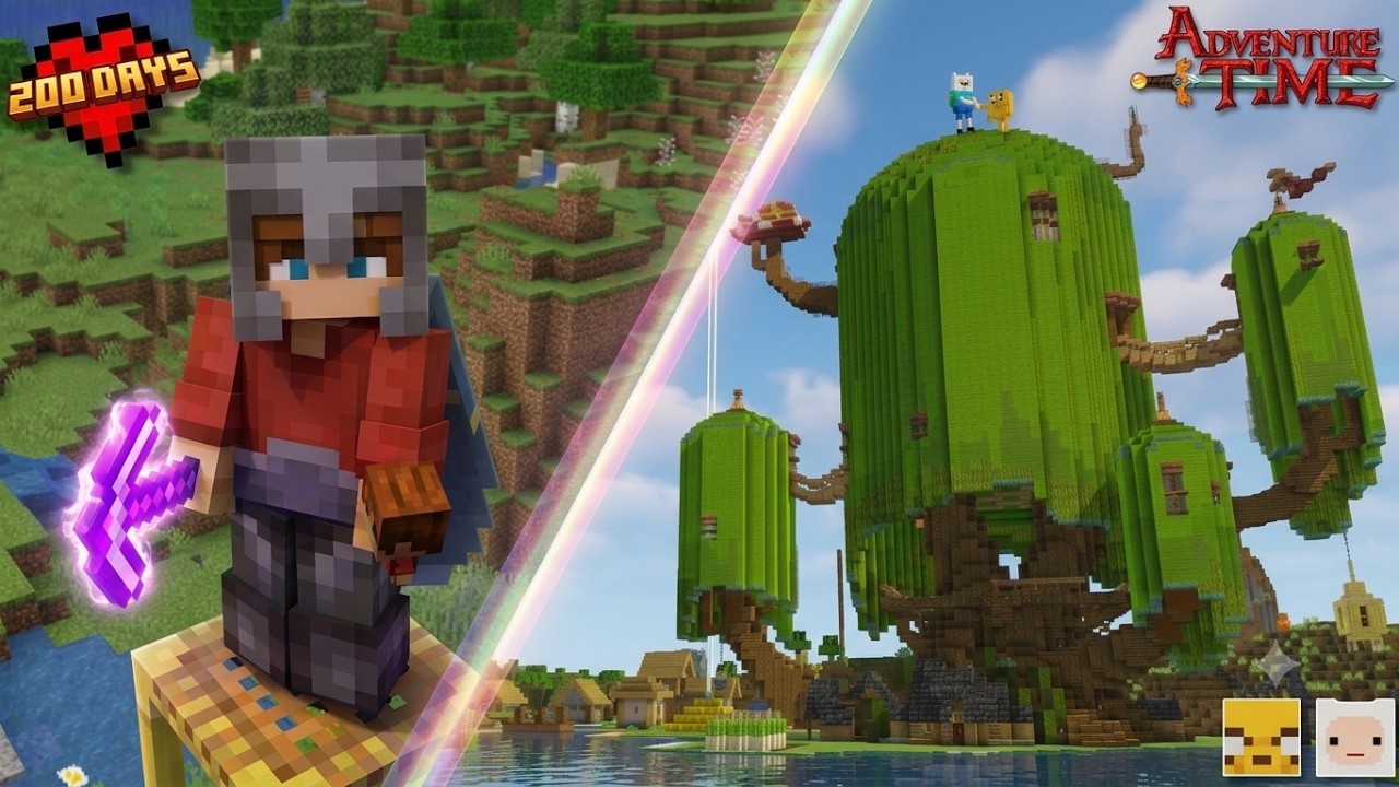 Mình Xây Dựng Ngôi Nhà Trên Cây Adventure Time Trong 100 Ngày Minecraft Sinh Tồn Siêu Khó !!