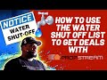 Water shutoff list hack! 💧💧🚫🚫🚱🚱🚱
