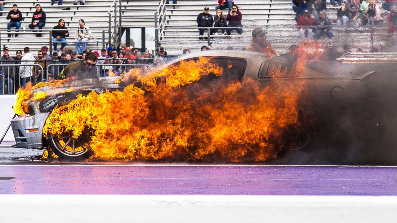Mustang EXPLODES Into Flames! - YouTube