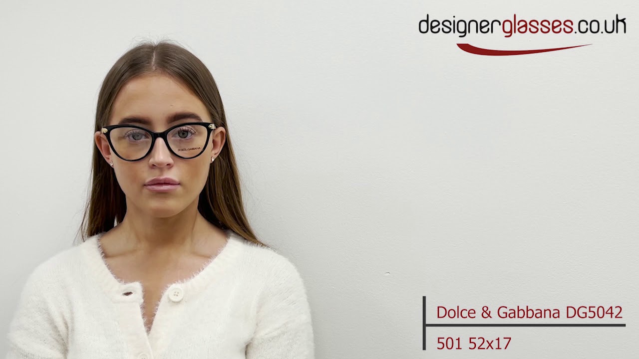 Dolce & Gabbana DG5042 glasses on a 360 turntable and model.