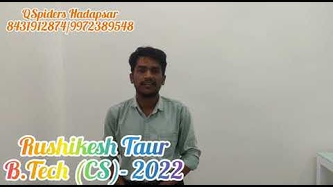 QSPIDERS/JSPIDERS HADAPSAR STUDENT GOT PLACED AS ANALYST, CONGRATULATIONS RUSHIKESH