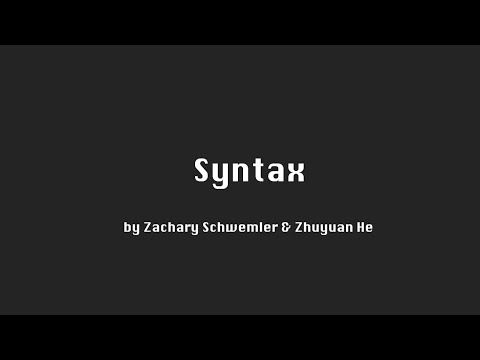 Syntax - A Poem/Story/Idea Generator