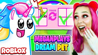 I Surprise MeganPlays with Her DREAM PET! A NEON GIRAFFE! Roblox Adopt Me