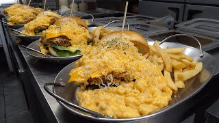 치즈듬뿍! 맥앤치즈버거, 치즈 인기 음식! / Cheese galore! Mac and cheese burger, a popular cheese dish!