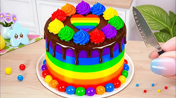 Beautiful Rainbow Heart Cake Mini 🌈 Sweet & Satisfying Mini Cake Decorating Ideas