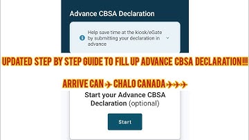 ArriveCAN - Advance CBSA Declaration | How to fill up Advance CBSA Declaration