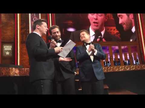 Jake Gyllenhaal, Sean Hayes & James Corden sing at the Tony'Awards 2016