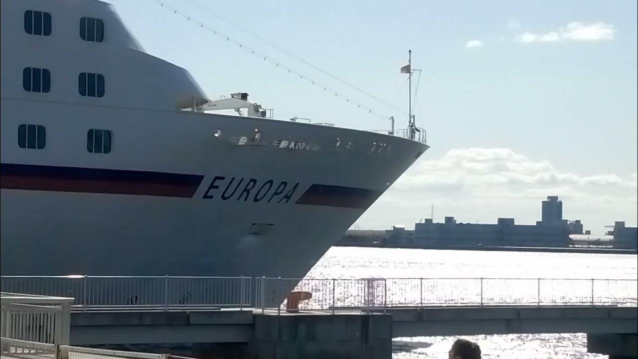 【豪華客船】EUROPA オイローパ (ドイツ語読み)春の船旅 名古屋港ガーデン埠頭から出航。 YouTube