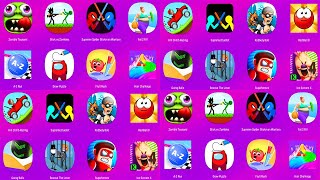 Stickman vs Zombies,Supreme Spider Stickman Warriors,Fat 2 Fit,A-Z Run,Draw Puzzle,Fruit Rush