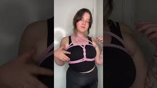 The cutest Star & Heart Shibari Chest Harness using our Fairy Floss Pink Hemp Shibari Rope 🧚‍♀️💖