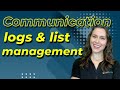 Talk enhancements: Communication logs and list management