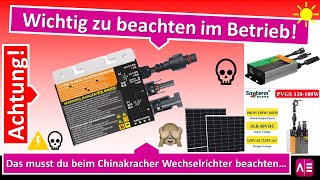 China Wechselrichter, Wichtig Zu Beachten Im Betrieb Achtung Gefahr Balkonkraftwerk Snaterm