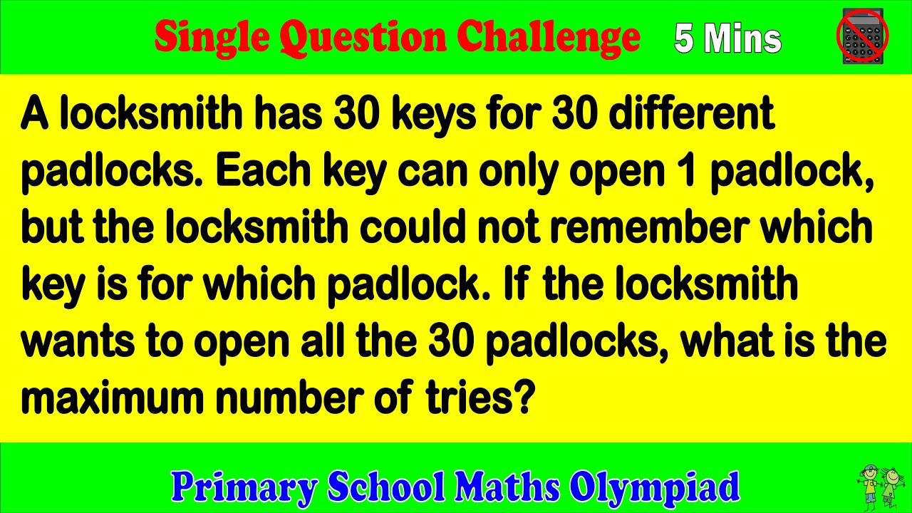 Primary School Math Olympiad - Single Question Challenge, 5 Minutes.