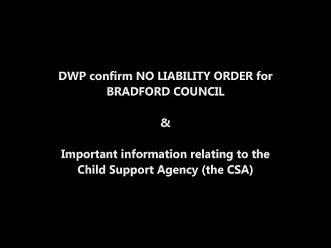 DWP confirm NO LIABILITY ORDER for BRADFORD COUNCIL