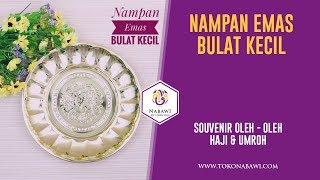 Nampan Baki Emas Bulat Kecil Stainless Oleh Oleh Haji dan Umroh