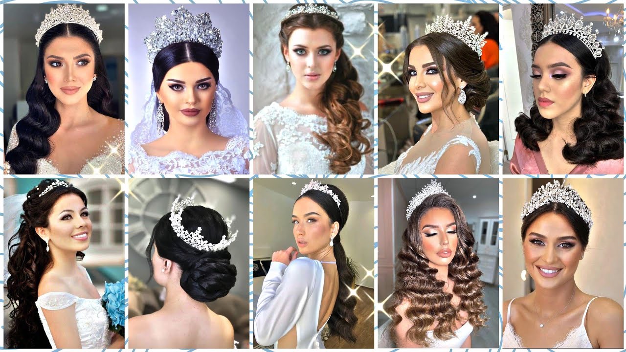 BEAUTIFUL BRIDES HAIRSTYLES WITH CROWN  2022  MOST ELEGANT AND BEAUTIFUL  WEDDINGS HAIRSTYLES  YouTube