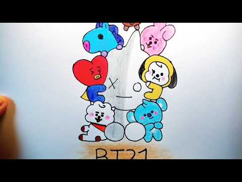 How to Draw BT21 All members - YouTube