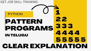 python pattern programs in telugu | numbers pattern programs in telugu|python programs