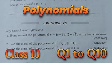 Class 10 Ex 2C Q1 TO Q10 Polynomials | RS Aggarwal | Chapter 2 2023 | CBSE | ICSE | Rajmith study