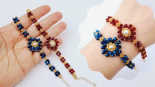 Stylish Bracelet Making From Swarovski Bicone Beads|| Kristal bileklik yapımı #beading  #tutorial