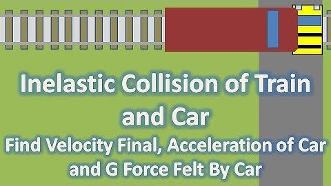 Inelastic Collision of Train and Car Find Final Velocity & G Force (Momentum Physics Problem)