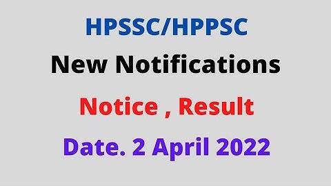 HPSSC Hamirpur New Notifications (1-2 April 2022)