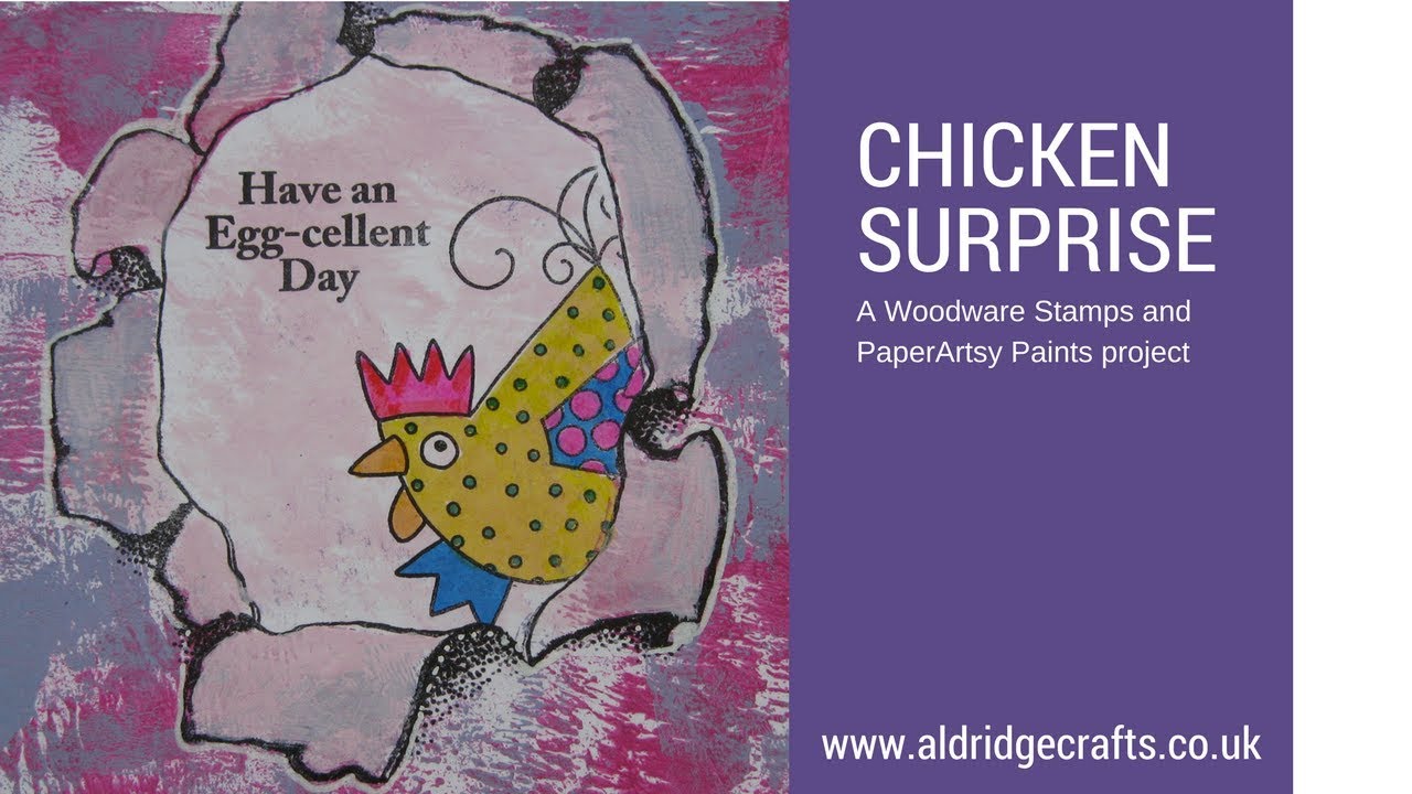 Woodware Dancing chickens and Surprise stamp