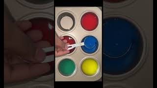 Yellow + Blue + Red #mixing #satisfying