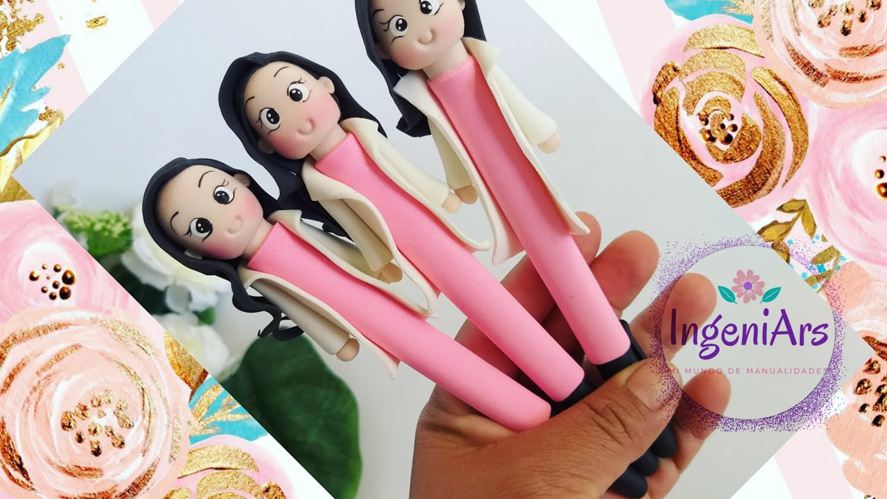 Lapiceros Doctora, decorados en Pasta Flexible