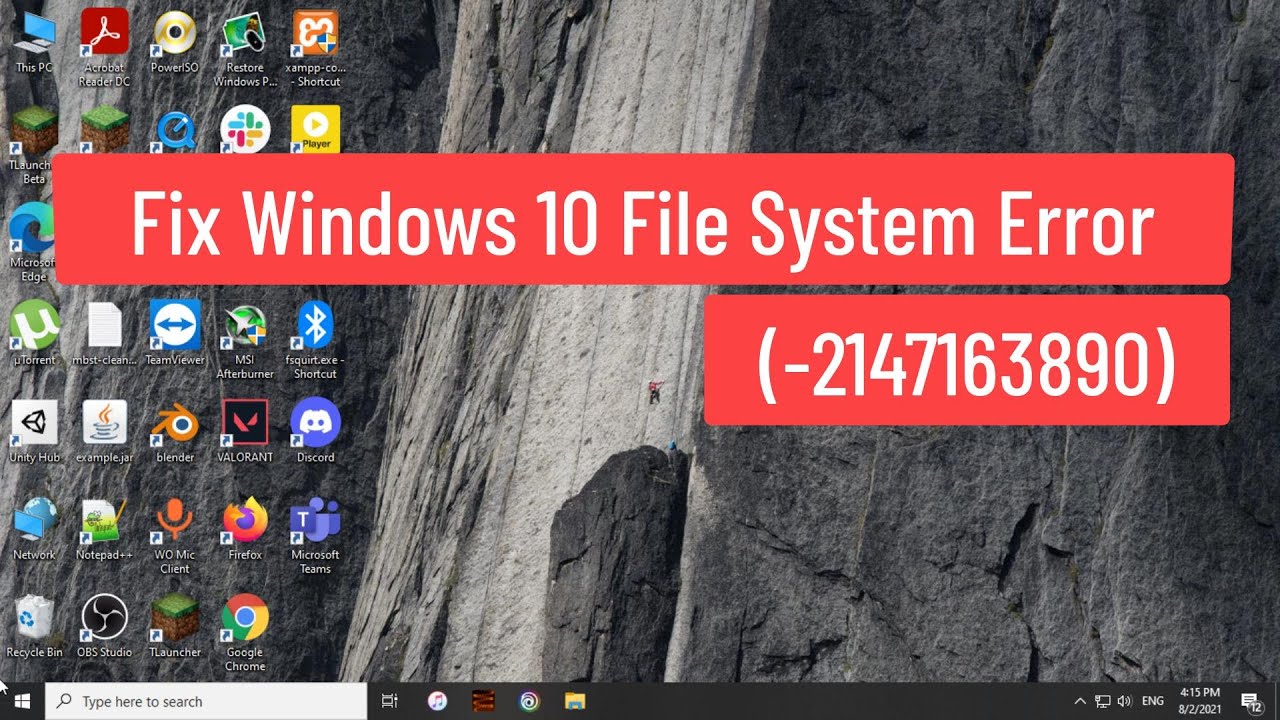 Как исправить ошибку файловой системы (-2147163890) на Windows ПК How to Fix the File System Error (-2147163890) on Windows PC?