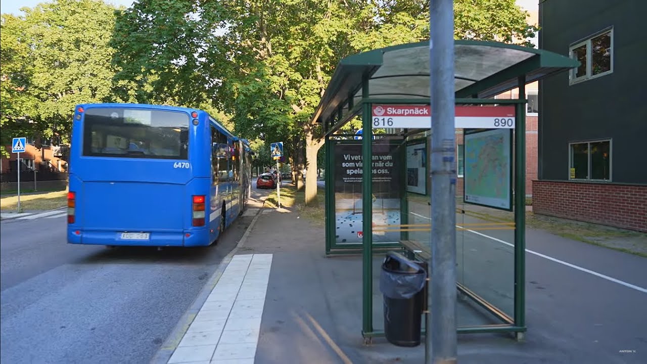 Sweden, Stockholm, bus 173 ride from Hökarängen to Skarpnäck